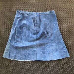 THE LOOK RANDOLPH DUKE BLUE SUEDE LEATHER MIDI MINI SKIRT PLUS SIZE 22W